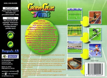 Centre Court Tennis (Europe) box cover back